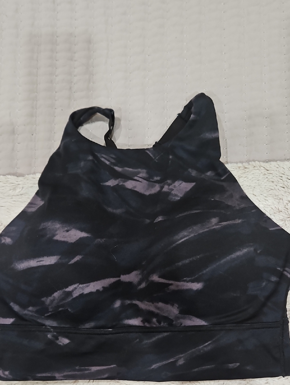 Victoria's Secret Black and Gray Tie-Dye Sports Bralette